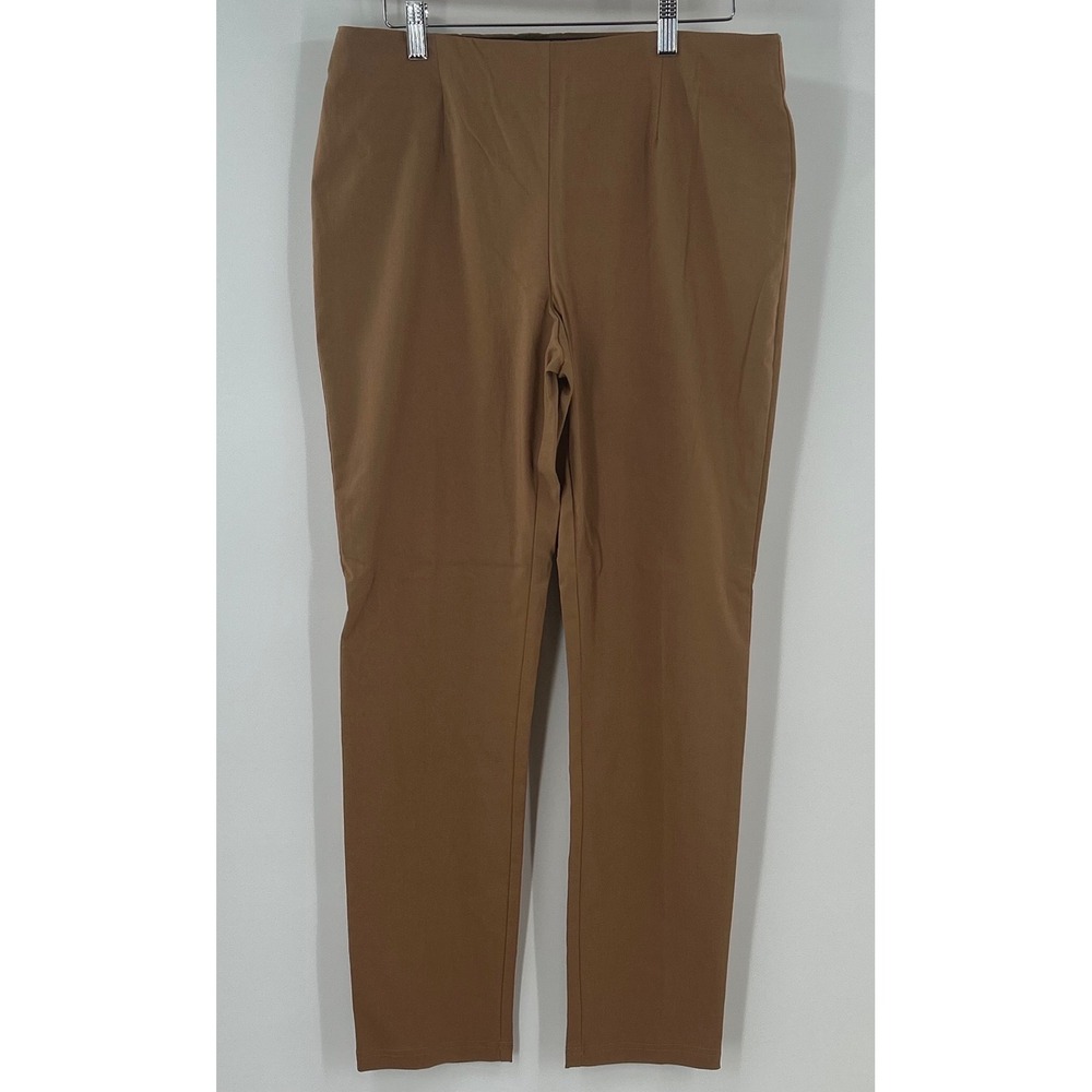 Calvin Klein Womens Brown Pull On Stretch Dress Business Pants Size 12 Camel